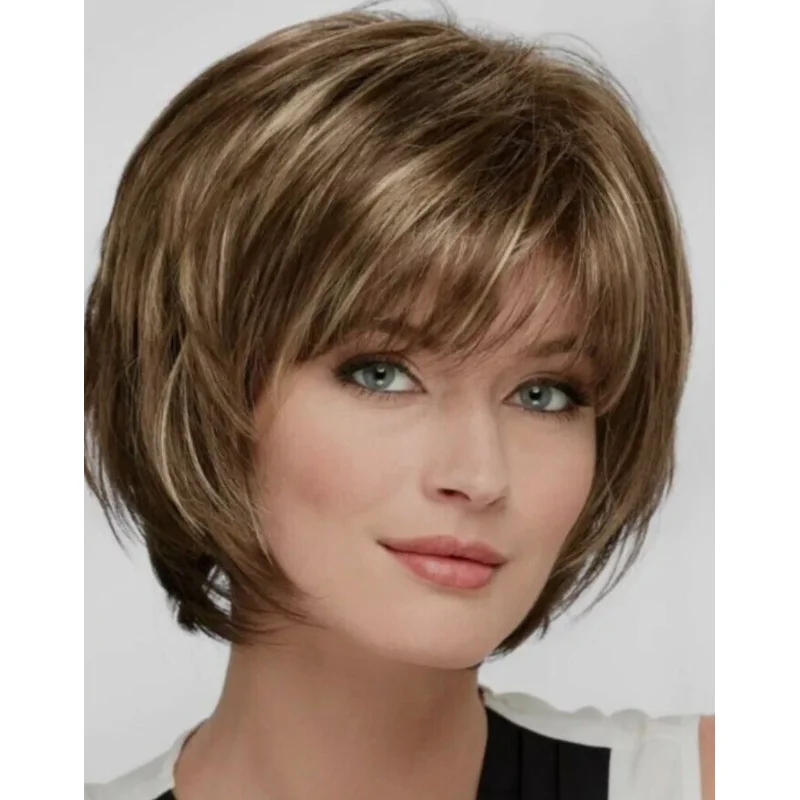 

Медовый вьющийся многослойный короткий боб, смесь волос, жаркие парики, женские натуральные