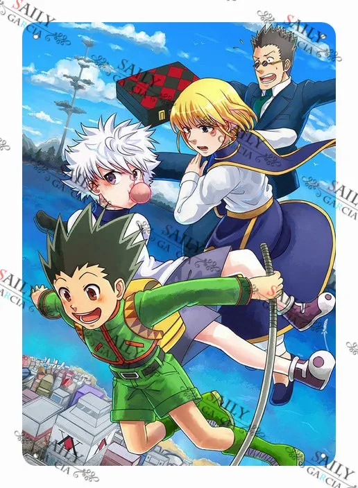 Hunter X Hunter metalowe nadruki klasyczne japońskie Anime Pub znak Bar dekoracje ścienne znak blaszany plakaty metalowe płytki do pokoju dziecięcego