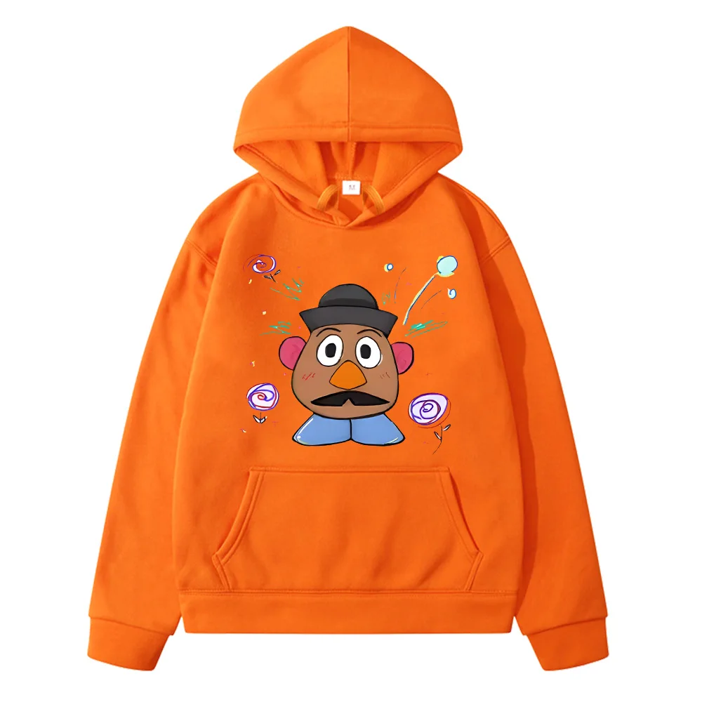 Potato Head Print Hoodies Kawaii Fleece Sweatshirts Jacket Boys Cartoon Pullovers Autumn Anime Coat Y2k Sudadera Kids Clothes