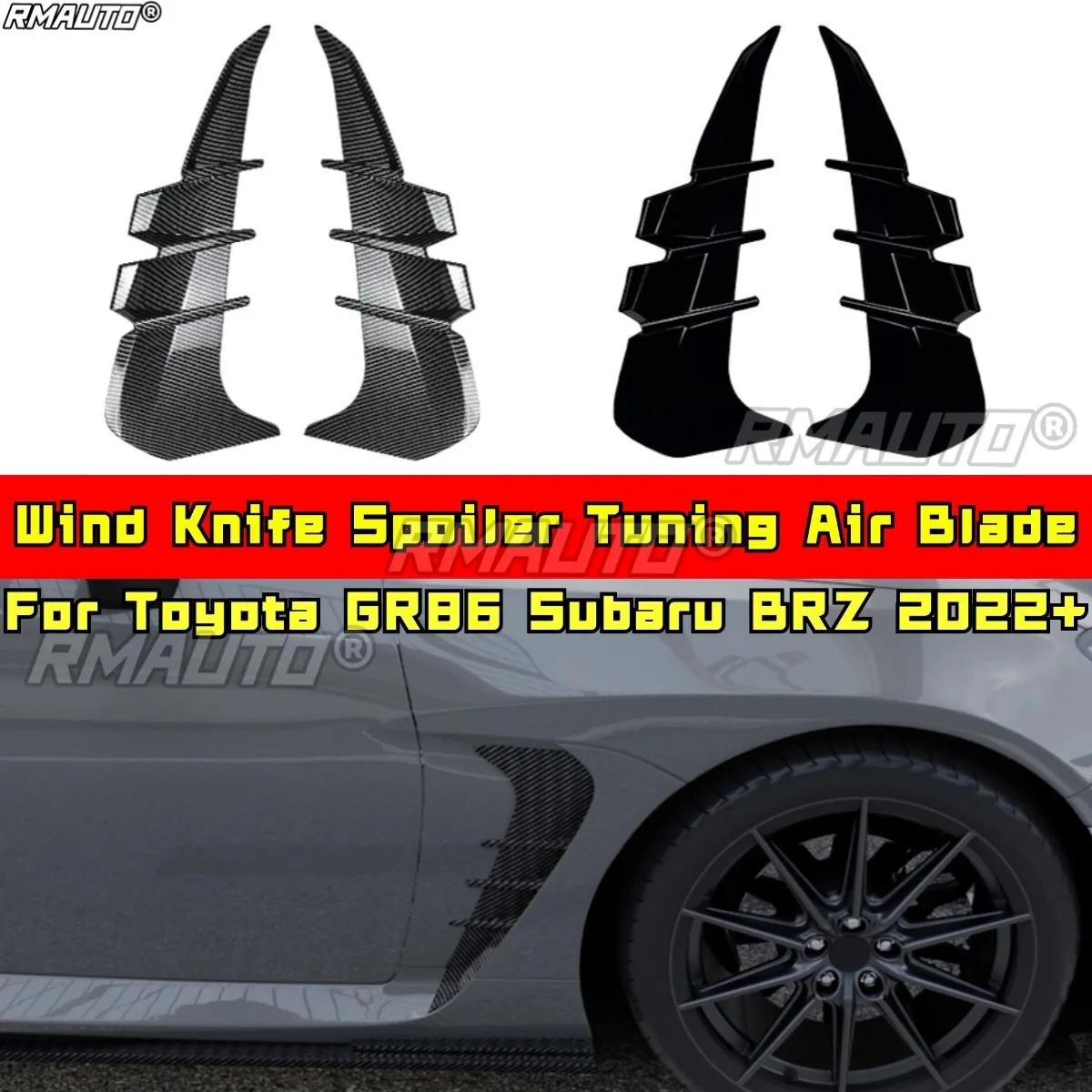 

For Toyota GR86 Subaru BRZ 2022+ Body Kit Wind Knife Spoiler Tuning Air Blade Front Bumper Side Splitter Car Accessories