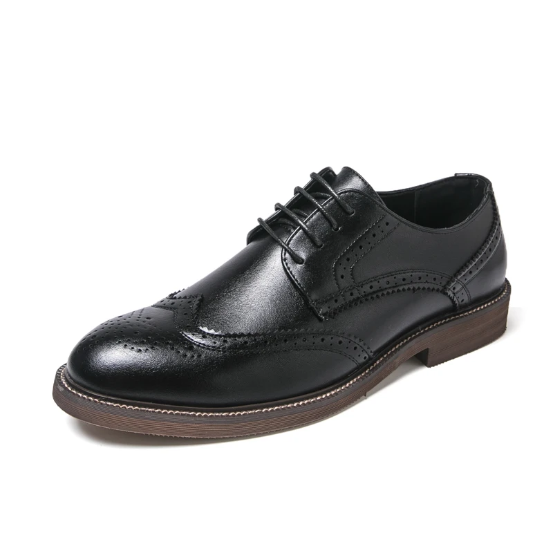 Handmade Mens Wingtip Oxford Shoes Grey Leather Brogue Men's Dress Shoes Classic Business Formal Shoe for Men Chaussure Hommes