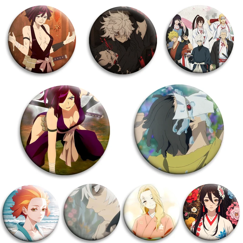 

58mm Anime Hell's Paradise Jigokuraku Button Pin Snap-on Design Brooches Daily Fashion Decoration Badges Ideal Gifts for Friends