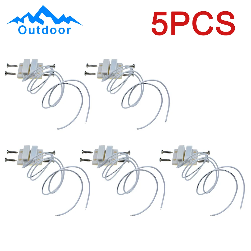 5PCS MC-38 NC Magnetic Door Window Contact Sensor Alarm Reed Switch Wired Surface-Mounted Alarm Switch magnetic detectors sensor