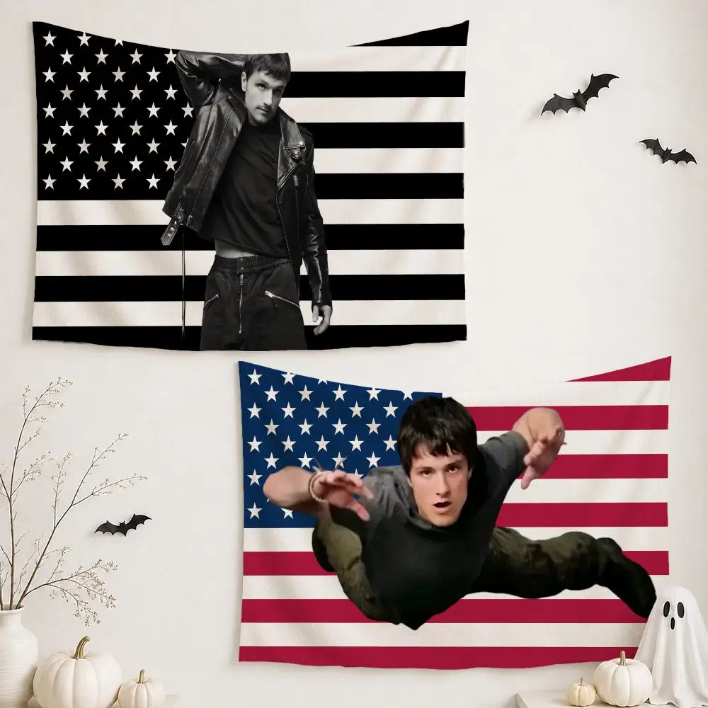 J-Josh Hutcherson Actor Tapestry Wall Hanging Tapestry Aesthetic Room Decor Banners for Bedroom Living Room Outdoor Party