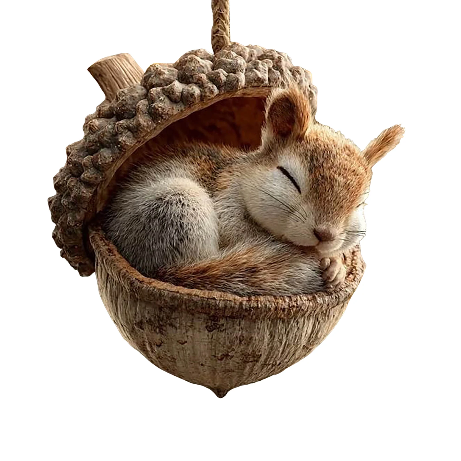 Ornament Creature Figurine For Christmas Tree Decoration Acrylic Miniature Sleeping Decor For Holiday Home Wire Star