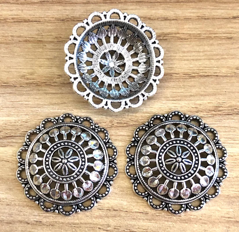 

10pcs 27mm Vintage flower hollow charms for jewelry handmade Zinc alloy metal HW3162