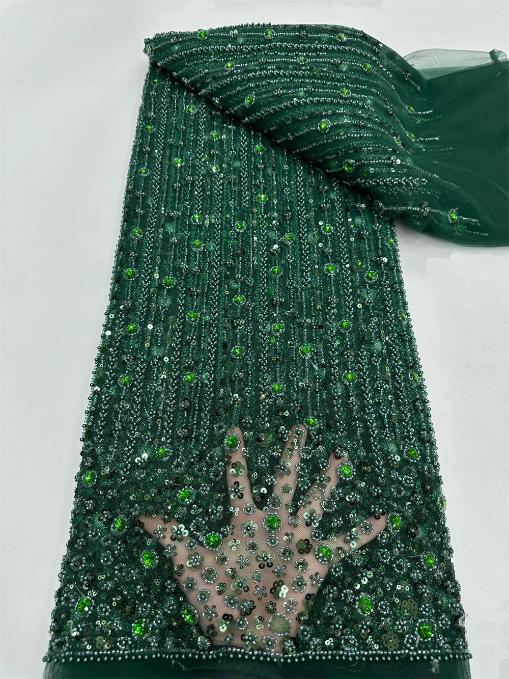 

5 ярдов африканского кружева с пайетками и бисером для жениха, высококачественная французская тюлевая ткань, вышивка 2026, нигерийские кружевные ткани