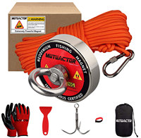 New Strong Retrieval Magnet Kit 400lb Grappling Hook N52 Magnets Fishing 20M Durable Rope Magnetic Search Recovery Salvage