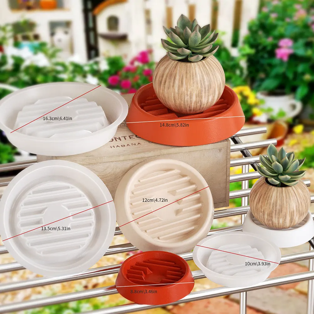 Plant Pot Base Breathable Tray Mold DIY Plaster Resin Coaster Round Plant Dish Drip Tray Concrete Casting Silicone Mold