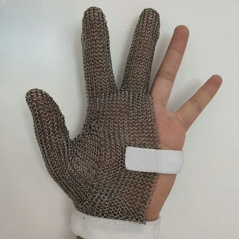 

Cut-proof wire gloves, stainless steel one-handed three-finger slaughtering glass factory anti-chainsaw anti-scratch anti-wea