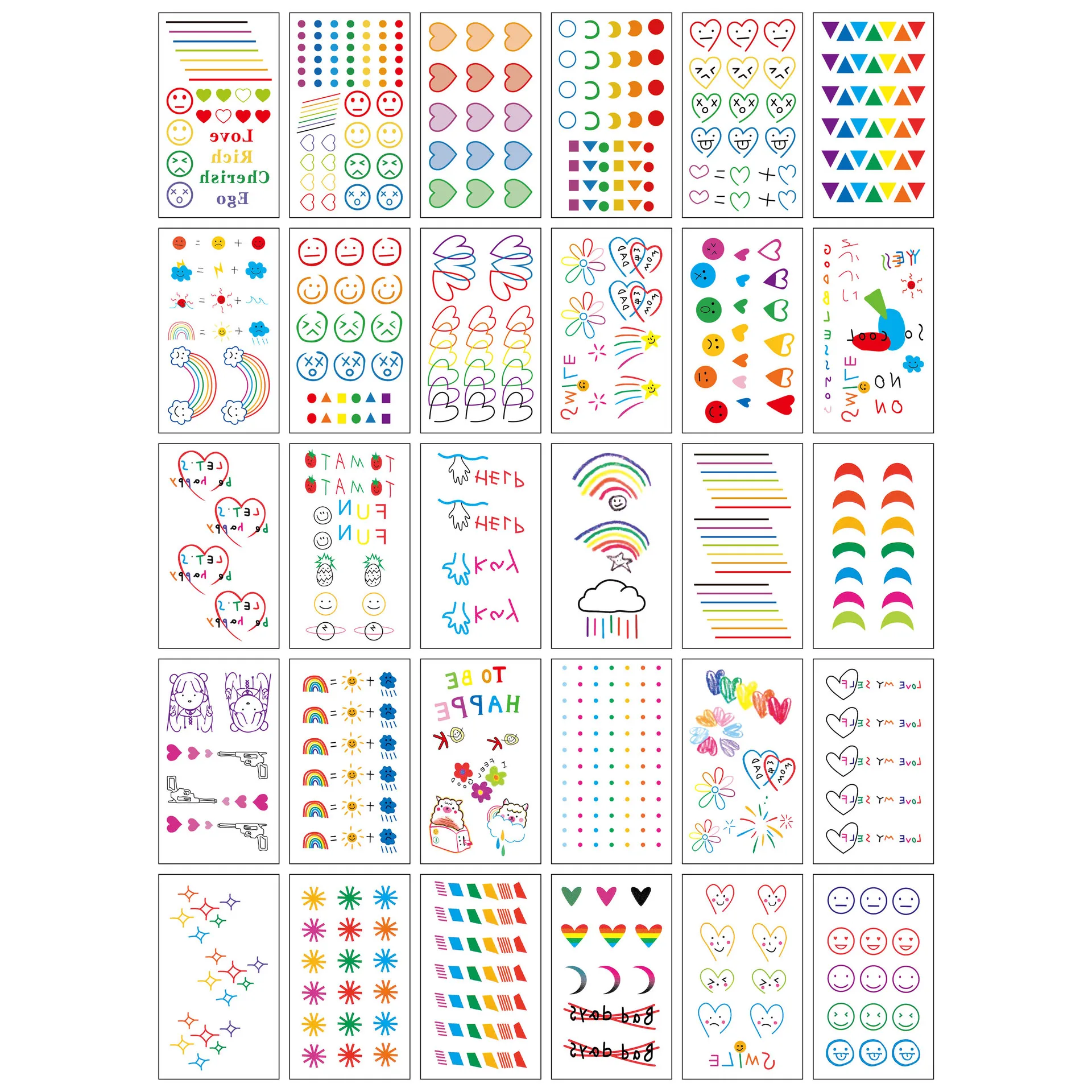 30 قطعة من ملصقات الوشم على شكل زهرة أبيض وأسود على شكل فراشة وردية كرتونية صغيرة طازجة ملصقات وشم مؤقتة غطاء مقاوم للماء ندبة.