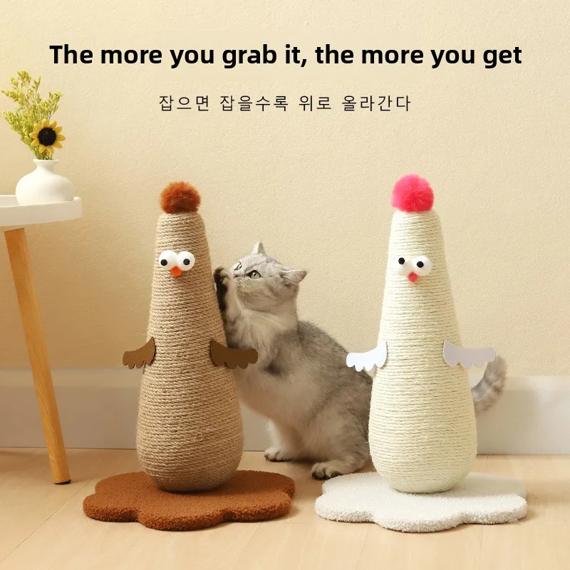 

Ultimate Cat Scratching Post - Hemp-Wrapped Splinter-Free Natural Sisal Fibe Sturdy Base Design Satisfies Instincts