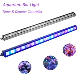 IP65 Waterproof LED Aquarium Bar Light 25W/35W/45W Blue Plus UV Color Ratio For Marine Fish Tank LED Coral Reef Light With Timer