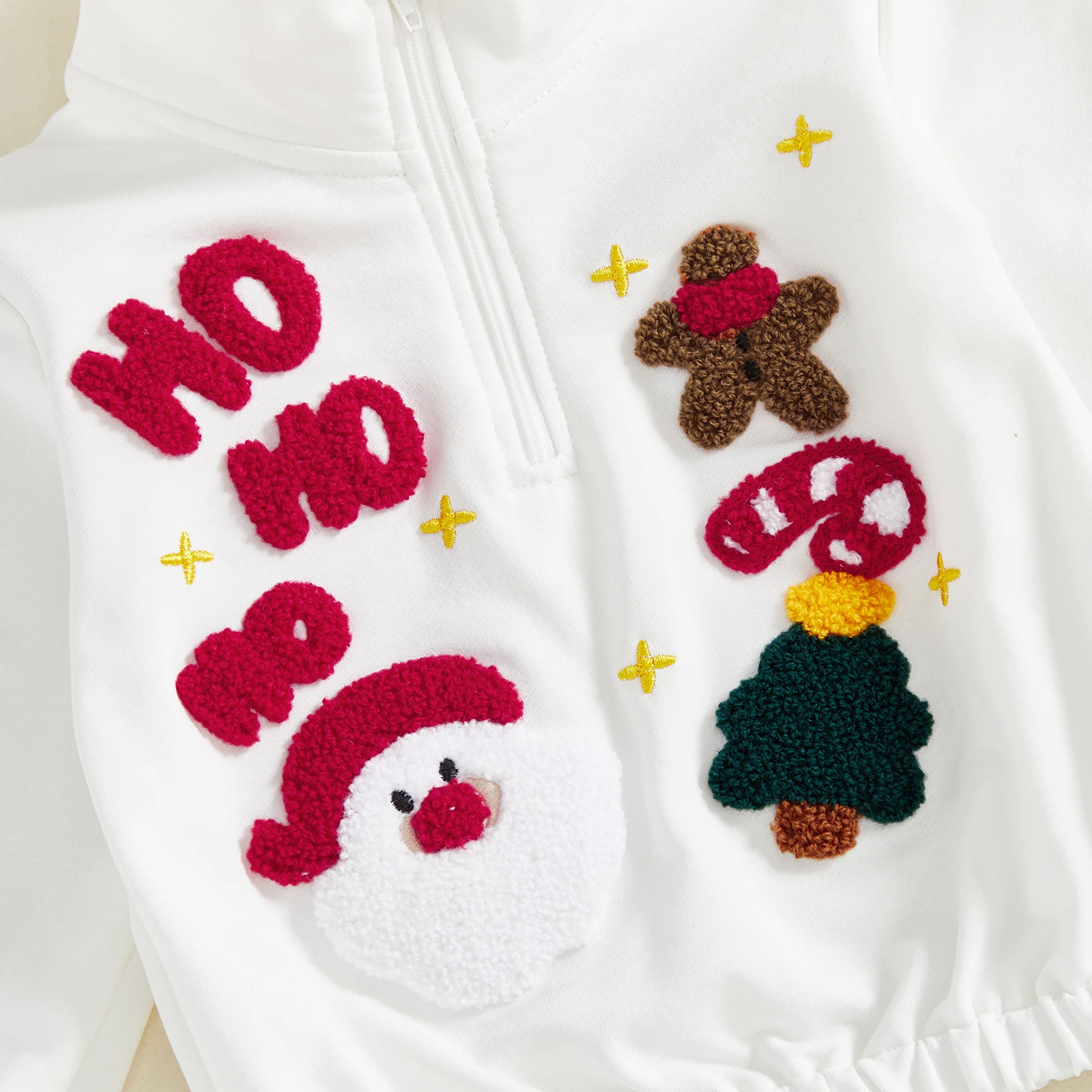 2026 السنة الجديدة طفل رضيع عيد الميلاد تي شيرت موضة الطفل عيد الميلاد الشتاء المطرزة نصف زمم الوقوف طوق كم طويل بلايز #5