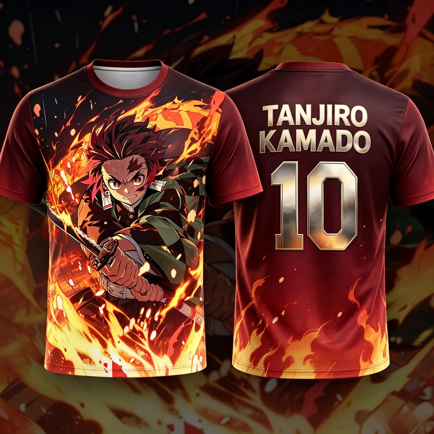 2026 Summer Demon Slayer Retro Cosplay T-shirt Men's Oversized 3D Printed Short-sleeved Family Unisex Children's Sports Shirt