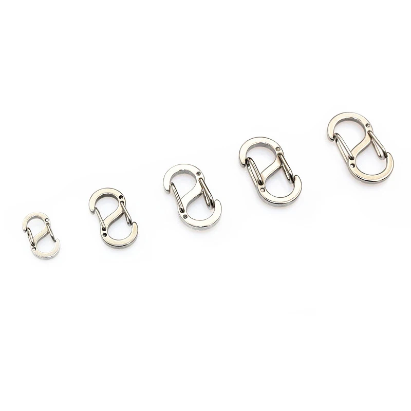 10pcs Stainless Steel S Lock Double Opening Shortener Clasp Necklace Clasp Closures Bracelet Connector Clasps DIY Jewelry