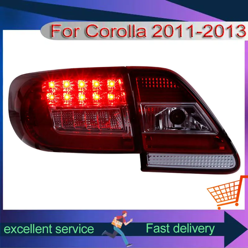 Car Styling per Toyota 2011-2013 Corolla fanale posteriore aggiornamento DRL luce posteriore LED segnale di svolta freno retromarcia accessori Auto