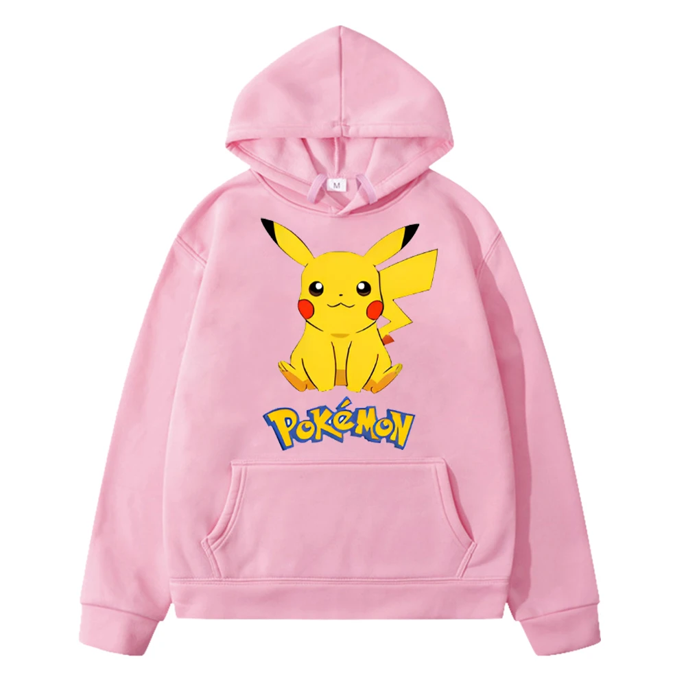 Pikachu Autumn Print Kawaii hoodies  Fleece sweatshirt y2k sudadera Casual anime hoodie jacket boys pullover kids clothes girls