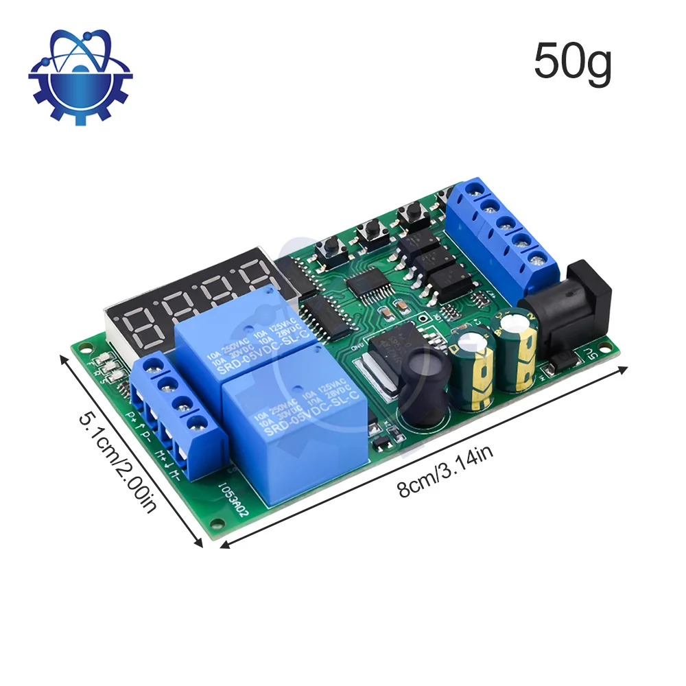 IO53A02 5-25V Cycle Delay Relay Module 0.1s-9999min Adjustable Controller Realy Forward Reverse Controller Supply Power Board