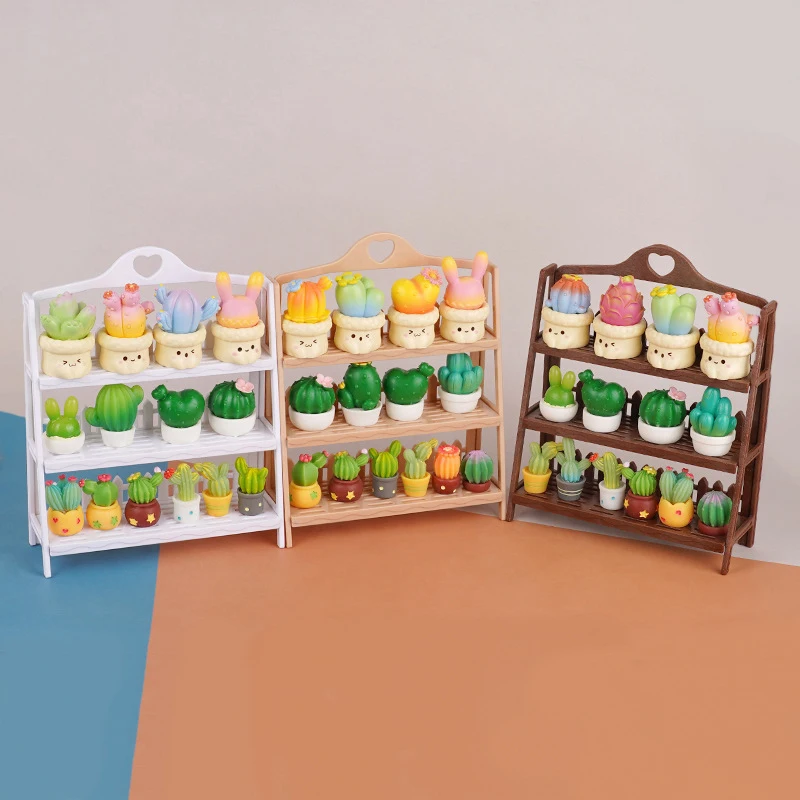 1Pc 1/12 Espositore per casa delle bambole Scaffale per il pane Supporto per fiori Modello Casa delle bambole Mini Decorazione di mobili Accessori per la casa delle bambole