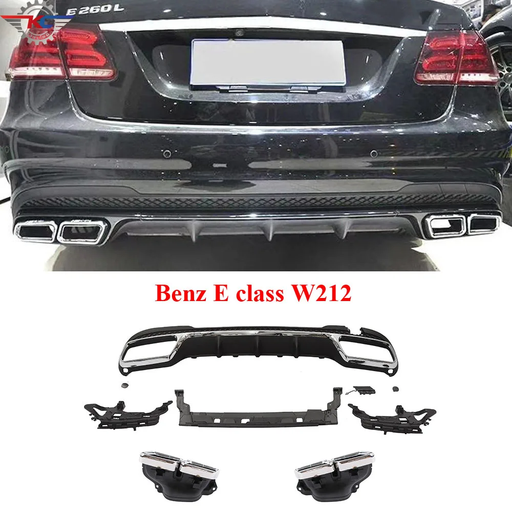 Диффузор для заднего бампера Mercedes E Class W212 E200 E260 E300 Sport Model 2008-2015 ABS Диффузор для заднего бампера Mercedes E Class W212 E200 E260 E300 Sport Model 2008-2015 ABS