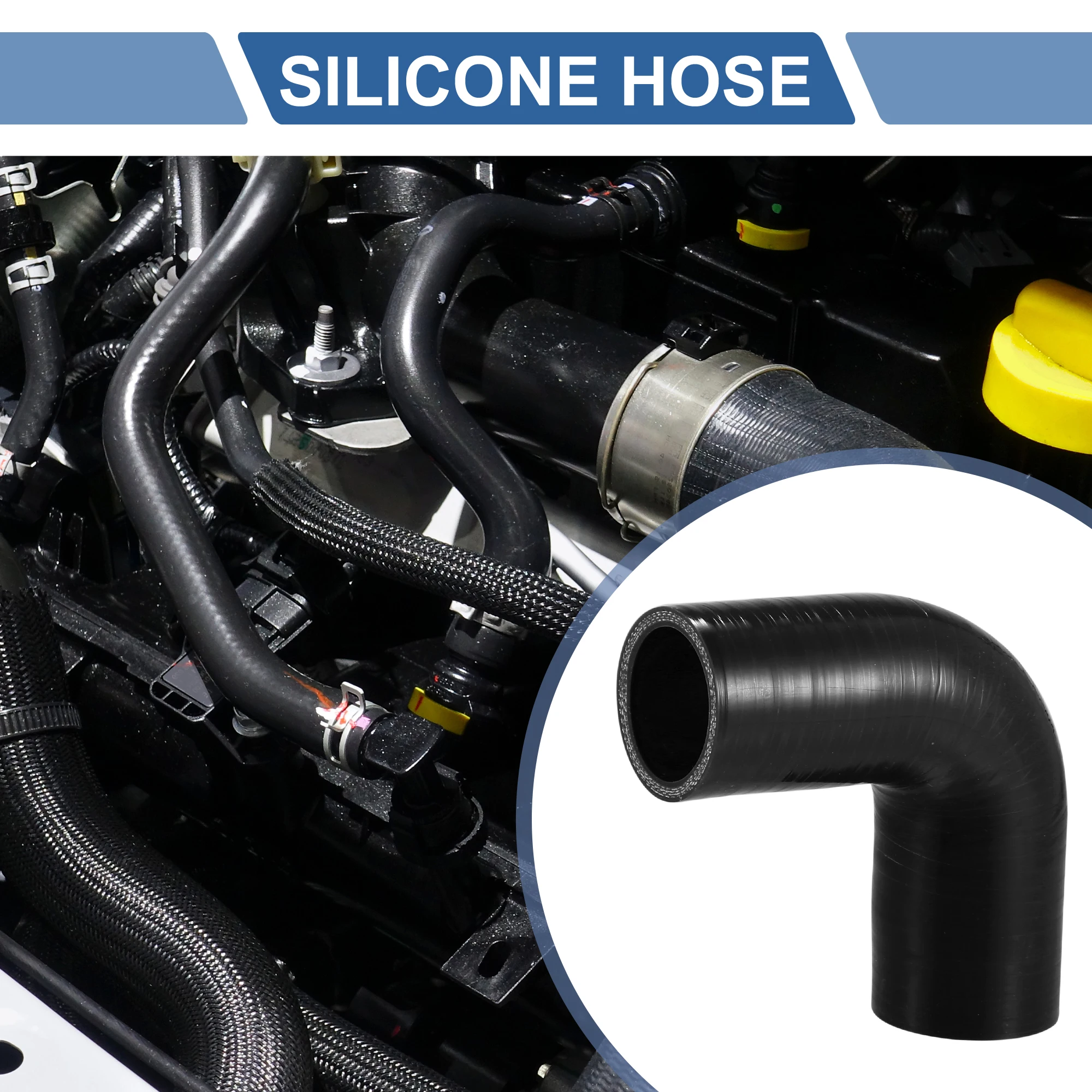 UXCELL 19mm 22mm 25mm 32mm 35mm 38mm 42mm ID 90mm Length 90 Degrees Car Silicone Hose Coolant Hose Universal