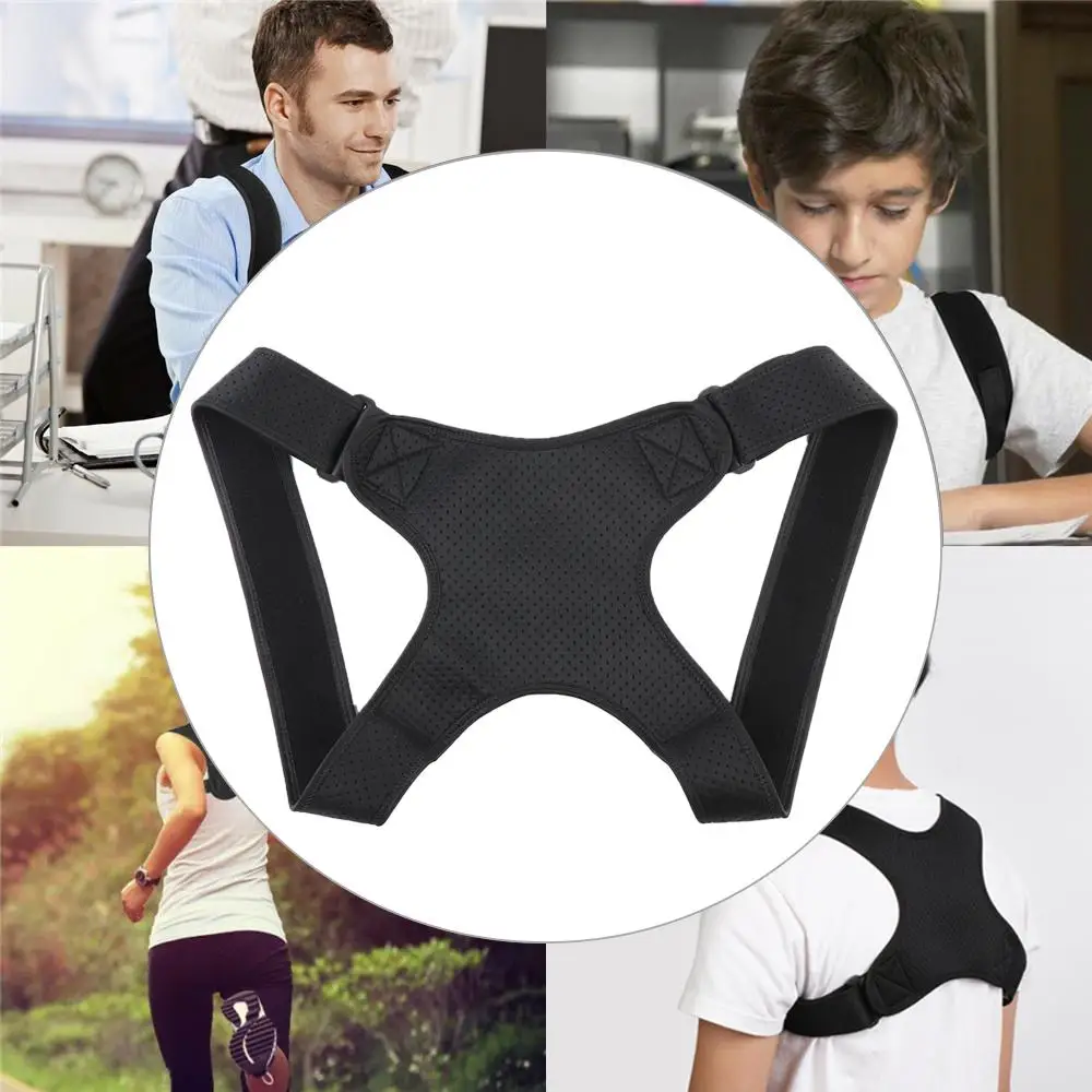 

Sports Safety Black Body Brace Belt Adjustable Soft Posture Corrector Bad Back Correction Unisex