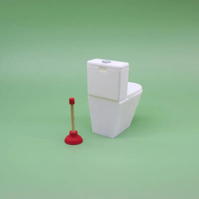 Maison de poupée Simulation siège de toilette Vintage maison de poupée salle de bain blanc toilette maison de poupée Miniature bébé semblant jouet poupée accessoires