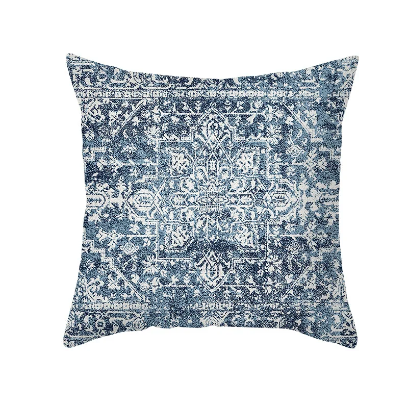 Pillow case 40x40 Pillow cases 50x50 Bohemian Pillowcase Peach Skin Print Cross-border Home Decoration Pillow Cushion Bed and