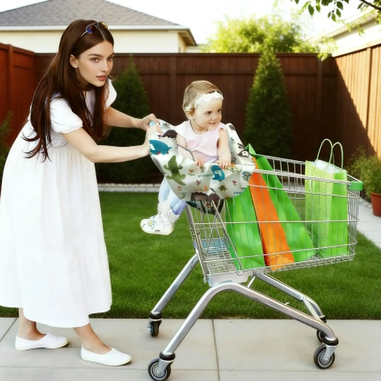 High Chair Covers For Kids Children Stroller Protector Portable Grocery Cart Cover For Shopping Restaurant Travel Home Dining