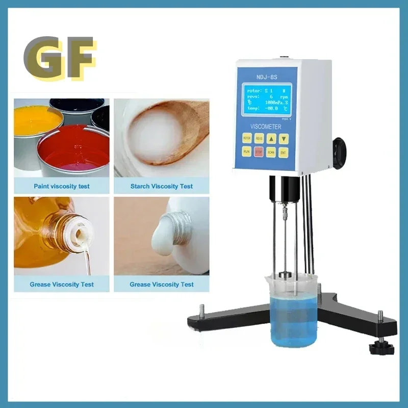 Digitale Roterende Viscometer Hoge Precisie Verfviscositeitsmeter LCD Gratis aangepaste Engelse versie NDJ-5S/NDJ-8S 110 V/220 V