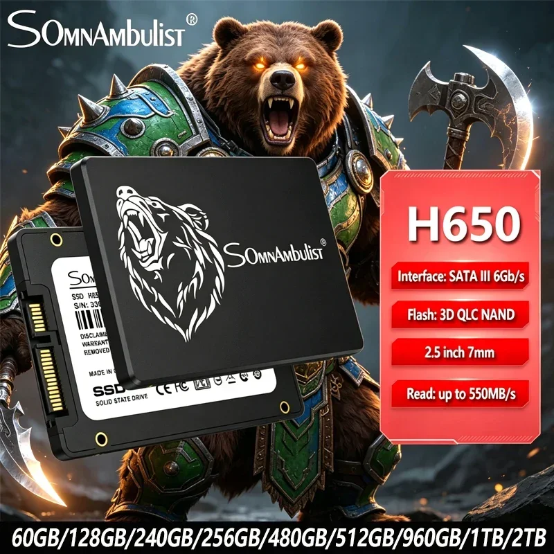 

SomnAmbulist SSD 120GB 240GB 480GB 960GB Internal Sata3 Solid State Drive 2.5 128GB 256GB 512GB 1TB 2TB SSD for PC Laptop