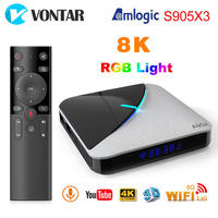 A95X F3 Air RGB Light TV Box Amlogic S905X3 Android 9.0 4GB 64GB Support Dual Wifi 4K 60fps Netflix Youtube Media Player A95XF3