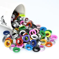 100sets 4mm Metal Eyelets Colored grommets  Hole Eye Rings for Leathercraft DIY Shoes Belt Cap Bag Tags Clothes Scrapbooking