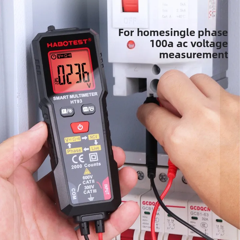 Huabo HT93 Fully Automatic Digital Universal Meter Smart Integrated Electrician Multi-Function Anti-Burn LCD Phase Sequence