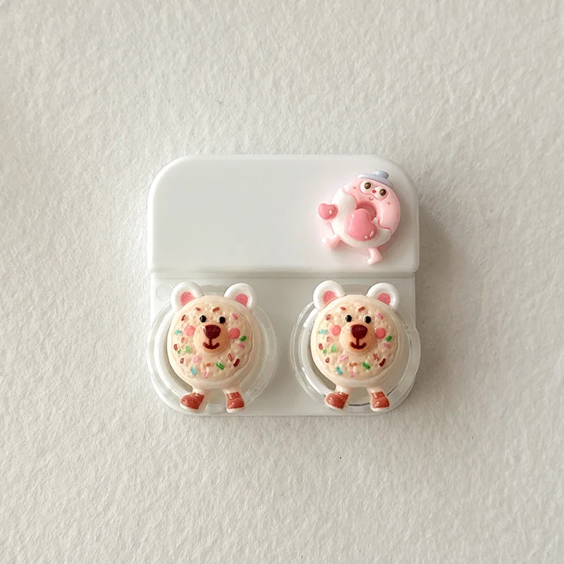 Cute Hello kitty Contact Lens Case Portable Beauty Pupil Storage Box with Tweezers Travel Lens Tool