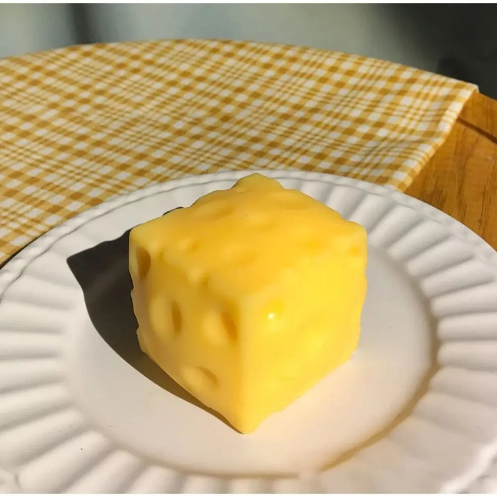 Extra Large Size Cheese Squeeze Toy Slow Rebound Realistic Cheese Cheese Pinch Comfortable Yellow Color Shapeable Squeeze Ball