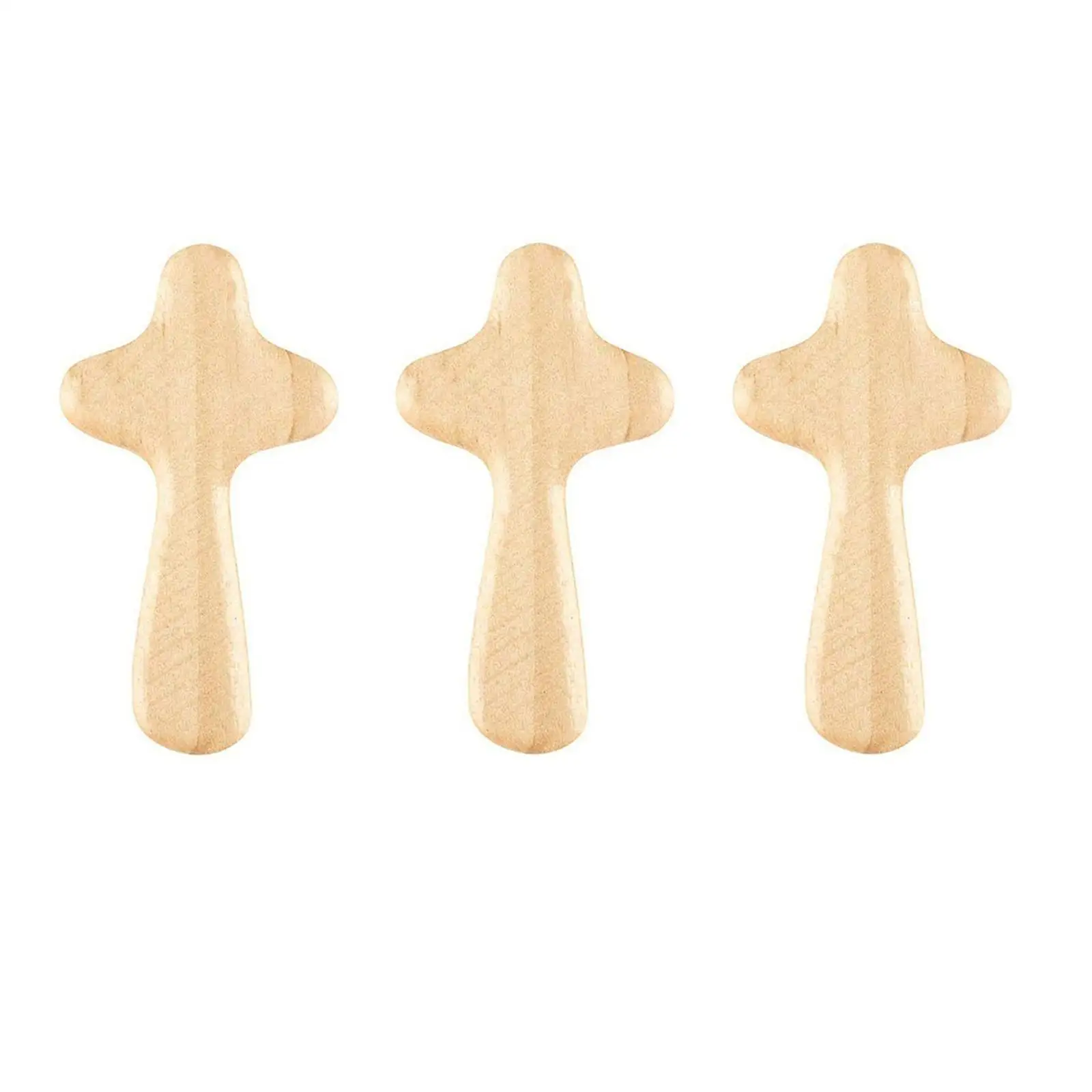 Wooden Hand Held Crosses with Natural Wood Grain for Personal Prayer and Home Decor Christian Gift for Friends