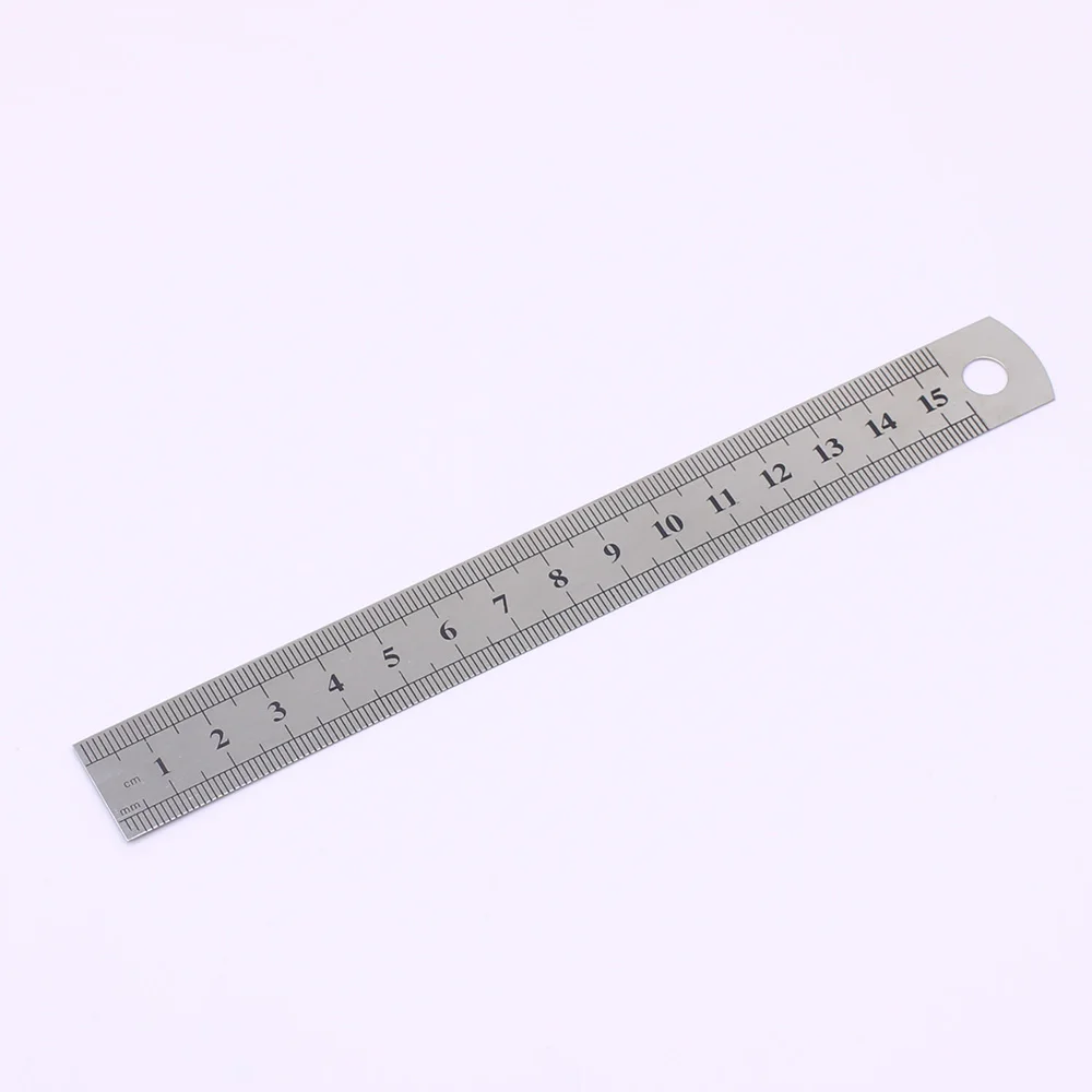 1 szt. 15cm 6 Cal linijka precyzyjna metalowa linijka ze stali nierdzewnej dwustronna nauka artykuły biurowe artykuły do ​​pisania