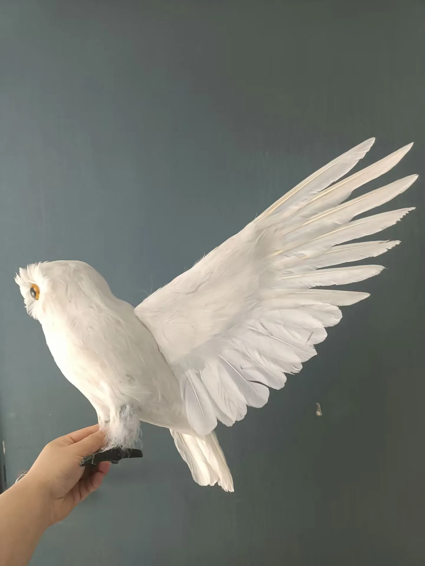 

new big simulation foam and feather wings white owl model gift about 30x60cm a0001