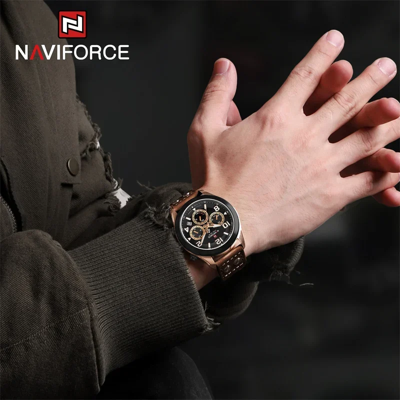 NAVIFORCE Creative 2025 Men's Luxury Eco-Drive Watches Sapphire Stainless Steel 5ATM Waterproof Luminous Quartz Wristwatch 2023