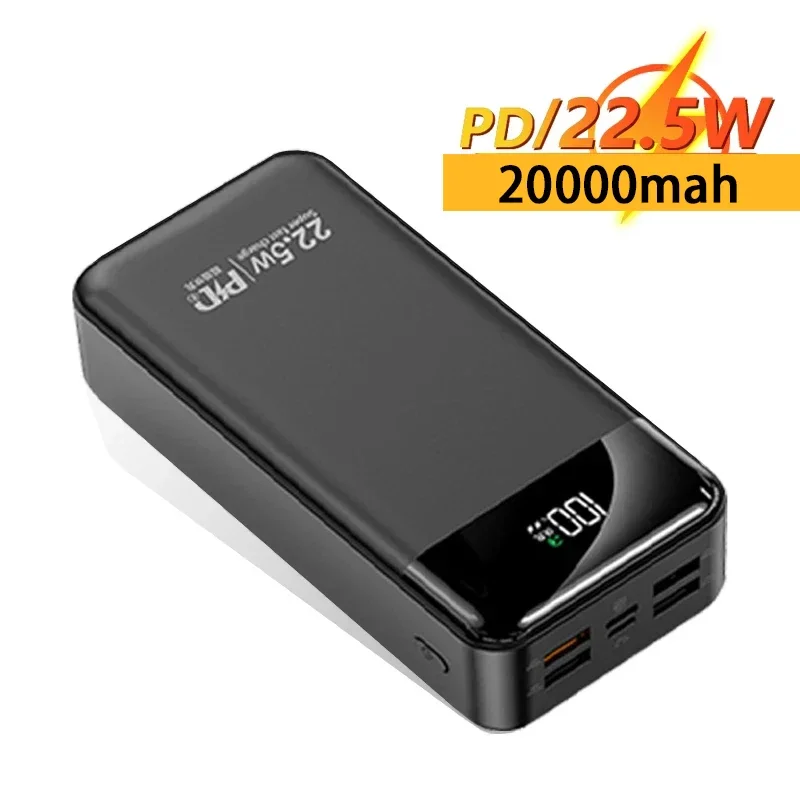 

Power Bank 20000mAh with 22.5W PD Fast Charging Powerbank Portable Battery Charger PoverBank for IPhone 13Pro Xiaomi Huawei