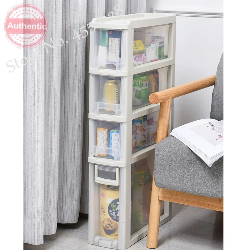 Kitchen Quilted Storage Rack, Drawer Type Slot, Plastic Multi-Layer Floor Pulley, Storage Cabinet Angle Frame, 15cm