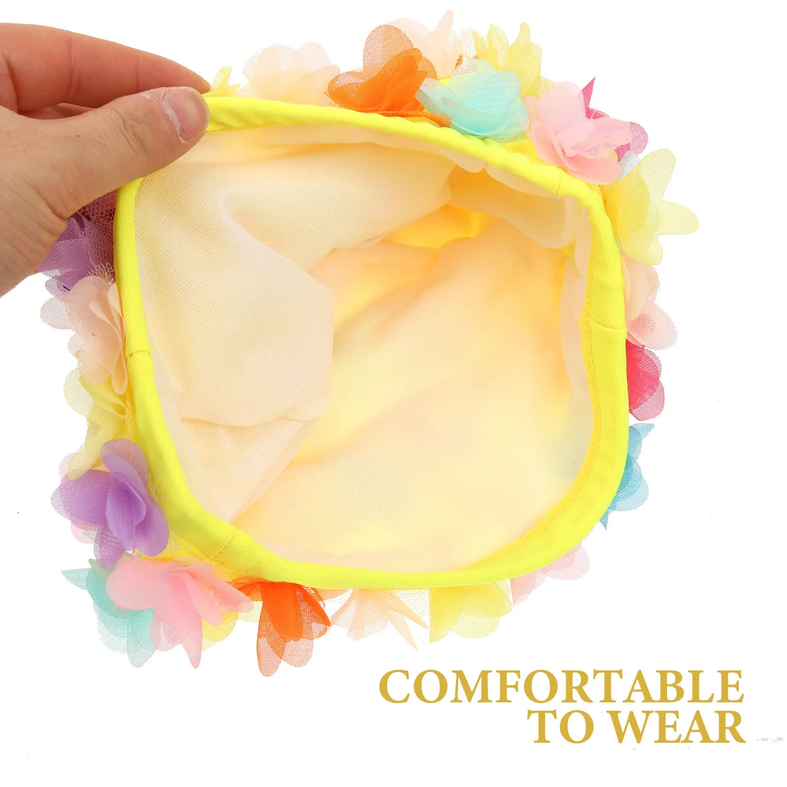 

1pc Vintage Floral Petals Swimming Hat Reusable Lightweight Bath Cap For Women Beach Pool Spa Swim Wear Hair Protection Travel