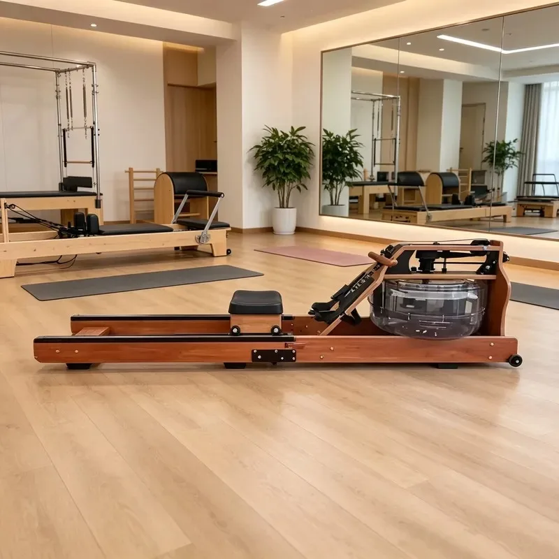 Premium Water Rower with LCD Display & Ergonomic Design, Easy to Move and Store, Suitable for Daily Workout & Body Shaping