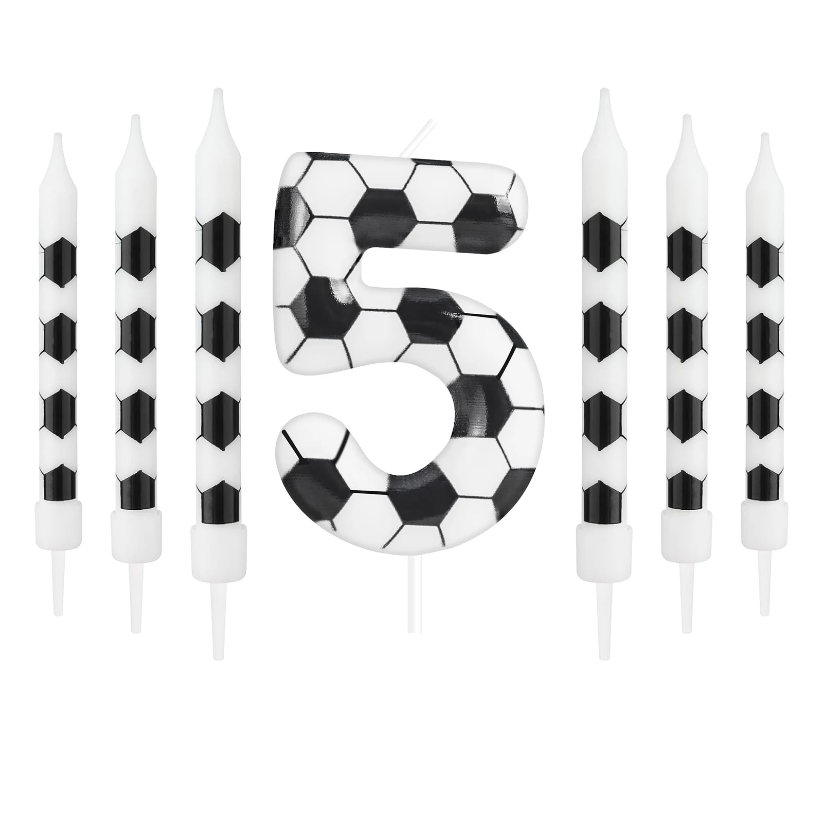 7 Stück Geburtstagskerzen, Fußball-Sport-Thema, Partydekoration, Geburtstagskuchenkerzen für Jungen, Mädchen, Kinder, Partyzubehör – Detail 12