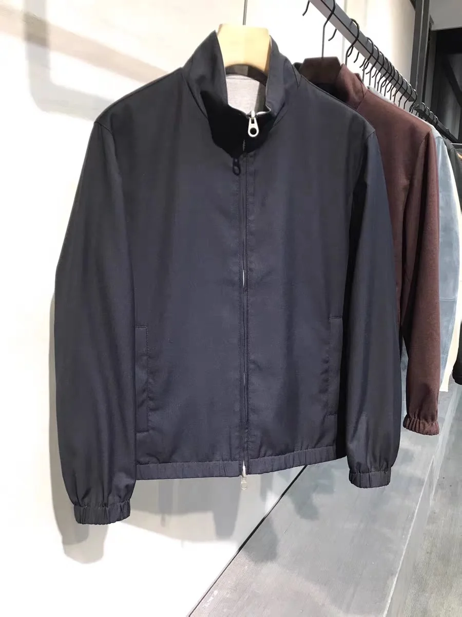 

Итальянский роскошный мужской осенне-зимний воротник на молнии с двойной молнией, открытый кардиган Jaet Busin, повседневное легкое пальто