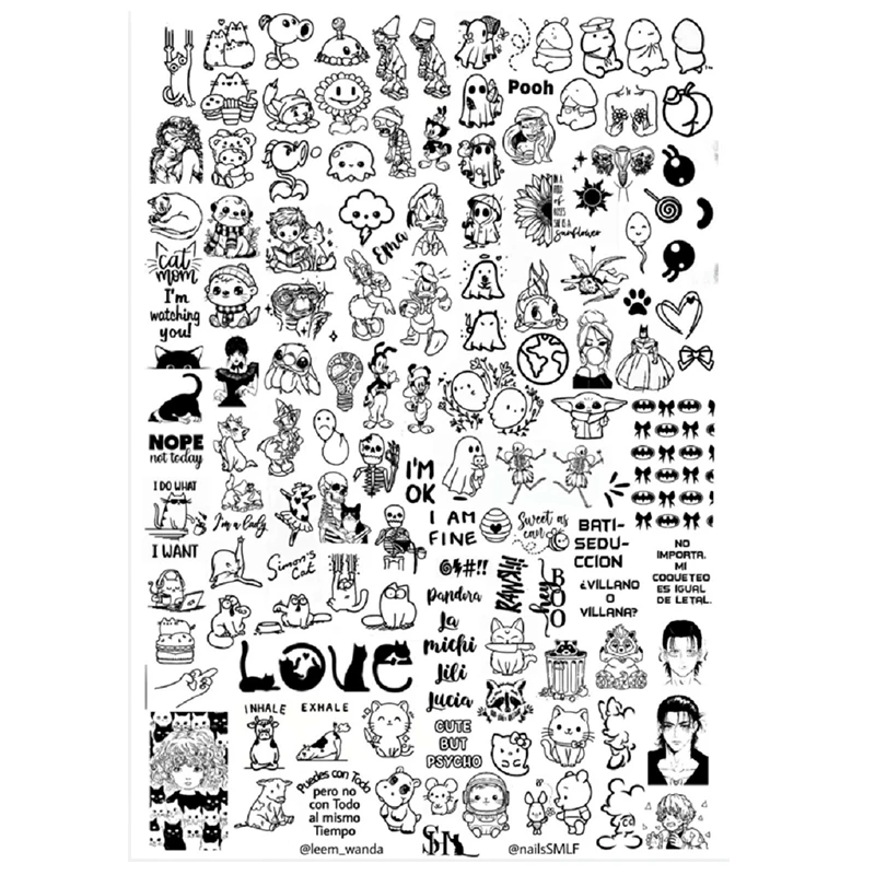 1PCS Halloween Nail Stamping Plates Rectangle Characters Template Stencils Nail Art Stamp Image Plate Manicure Nail Print Tools