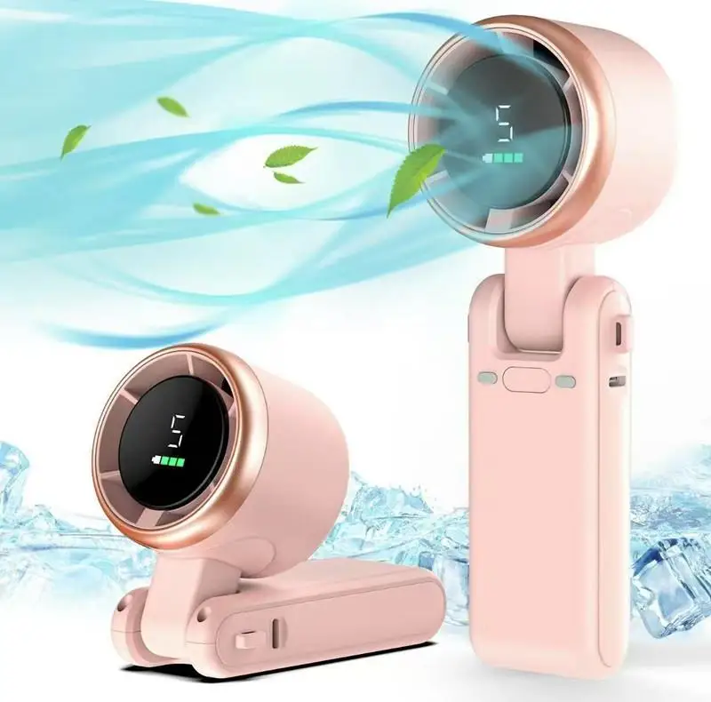 3-in-1 Fan USB Charging Rechargeable Lithium Battery Hanging Neck 180 Degree Folding Desktop Mini Fan Hand-held for Summer