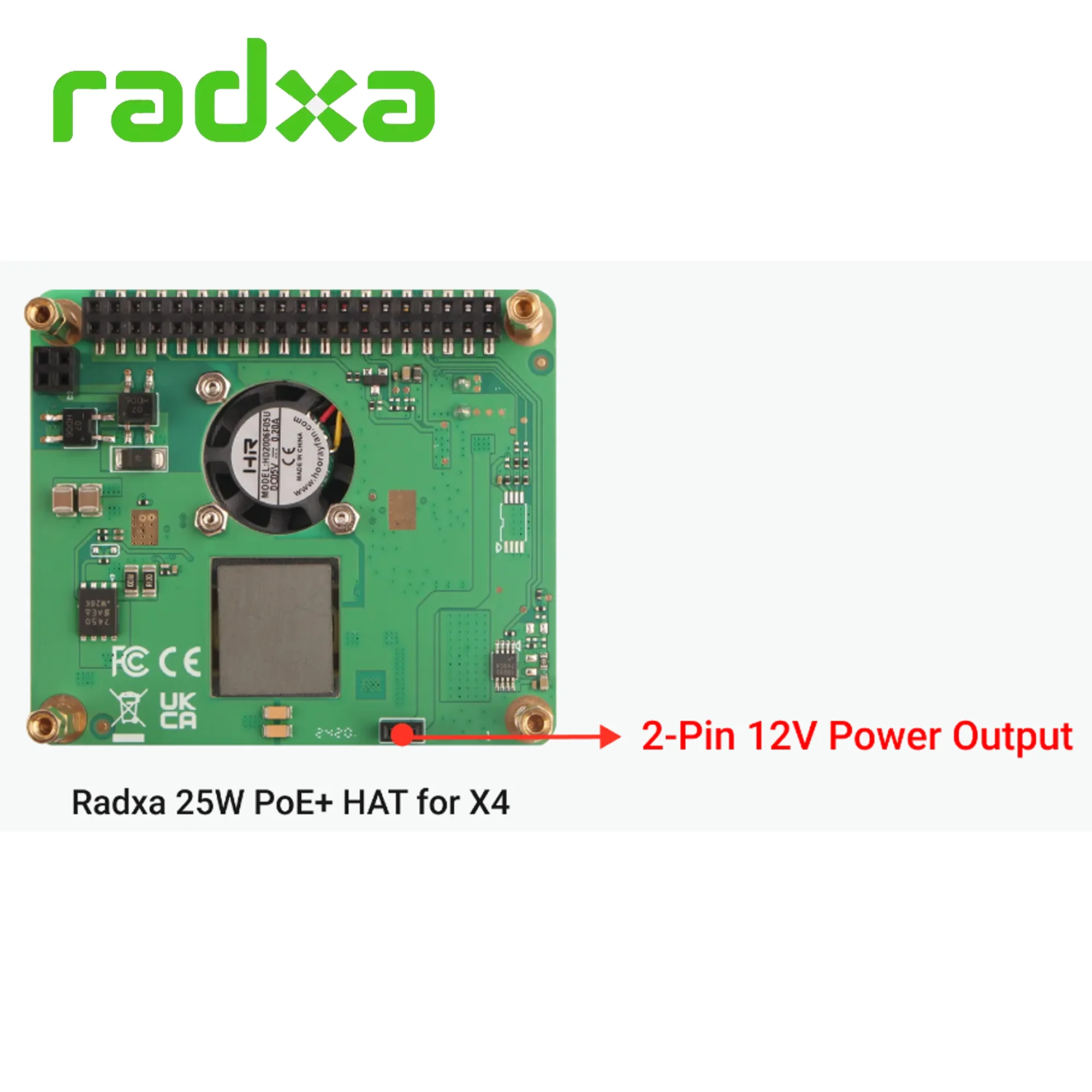 Imagem -05 - Poe e Hat para Radxa x4 um Cabo para Alimentação e Rede Ventilador de Velocidade Ajustável Radxa25w